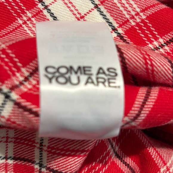 SMASH + TESS Sz S Oversized Red Plaid Long-Sleeve Flannel Ruffle Jumpsuit NEW - Picture 12 of 12